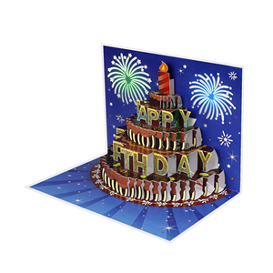Tarjetas de Cumpleaños Musicales 3D Pop-Up Hechas a Mano en Azul Oscuro con Diseño de Felicitación Personalizado - Product Image 3