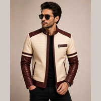 Blouson en cuir véritable pour homme, couleur personnalisable, coupe ajustée, manteau d'hiver décontracté, style motard, mode urbaine, logo frontal