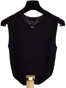 Camiseta sin mangas de verano y primavera para mujer, camisetas de punto transpirables, chalecos informales ajustados elásticos, Tops cortos - Product Image 4