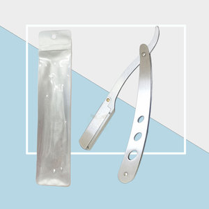 Rasoir droit professionnel pour barbier, coupe de cheveux en salon, lame de sécurité en acier inoxydable pour hommes et femmes - Product Image 1