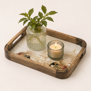 Bandeja de Servir de Madera de Mango Hecha a Mano de Primera Calidad con Estampado de Elefante Real, Plato Decorativo de Madera con Recubrimiento de Esmalte para Comer en Casa - Product Image 4