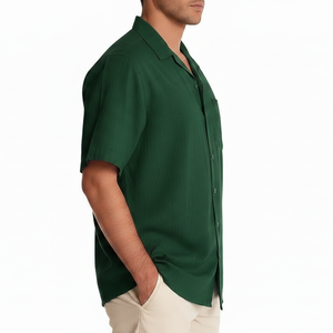 Breathable Quick Dry Eco-Friendly Summer Men's <b>Shirts</b> Short Sleeve Casual Spandex/Polyester Bulk Supply Wholesale Price - Product Image 4