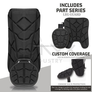 Protector de Pierna para Bateo, Hecho en Pakistán, para Softbol y Béisbol, Protector de Espinilla Negro, Protector de Pie, Correas Ajustables, Protección Reforzada para Adultos - Product Image 4