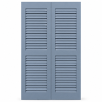 Volets extérieurs fixes en bois massif bleu ardoise, sur mesure, disponibles pour la décoration des maisons