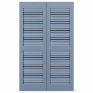 Volets extérieurs fixes en bois massif bleu ardoise, sur mesure, disponibles pour la décoration des maisons - Product Image 1