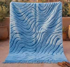 Tapis berbère avec nœud à la main, Style marocain, en laine d'agneau véritable, exclusif - Product Image 5