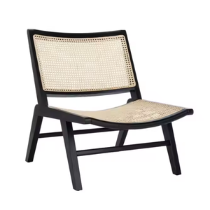 Sillón de Ratán de Estilo Minimalista con Estructura de Madera de Teca para Jardín, Muebles a Precio Accesible - Product Image 3