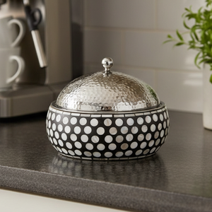 Juego de Cazuelas para Servir con Incrustaciones de Madreperla y Base de Madera |   Calentador de comida de acero inoxidable, elegante utensilio de cocina para regalo. - Product Image 1