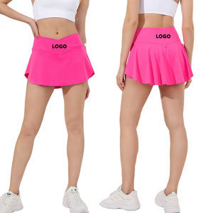 Jupe courte de sport pour femme en polyester et élasthanne, teinte sur mesure et sublimée, coupe trapèze, séchage rapide, pour le tennis, la course et l'athlétisme, vente en gros - Product Image 1