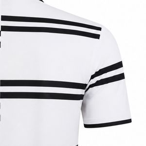 Polo pour homme à rayures blanches et noires, sublimation, manches courtes, vêtements de performance, confortable, pour le sport de plein air, pour le golf et - Product Image 5