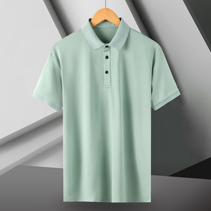 Chemise d'été décontractée pour homme en coton tricoté jacquard gaufré, séchage rapide, fraîche, personnalisée, à manches courtes et imprimée - Product Image 5