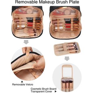 Borsa da Viaggio per Trucco di Grande Capacità per Donne, Impermeabile, Portatile, con Scomparto Separato per Pennelli - Product Image 5