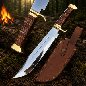 Cuchillo Bowie de Caza de 18 Pulgadas Hecho a Mano y Personalizable, de Acero Inoxidable, Regalo para Hombres, Día del Padre, Navidad, Jubilación - Product Image 1