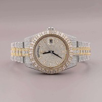 Relojes Mecánicos de Alta Calidad Personalizados con Diamantes, Relojes de Moissanita Plateados con Incrustaciones de Diamantes para Regalo