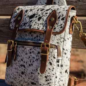 Sac à dos en cuir de vache véritable avec fermeture éclair, sac de voyage pour ordinateur portable, sac d'école multifonction de grande capacité unisexe HNBP-0044 - Product Image 4