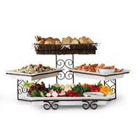 Présentoir commercial, présentoir de boulangerie, plateforme de service dorée, présentoir de décoration de banquet
