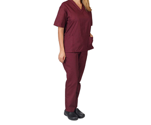 Conjunto de uniforme médico azul para mujer, oferta, precio económico, bata de paciente tejida con puño elástico de manga corta, uniforme médico al por mayor - Product Image 1