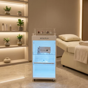 Chariot de rangement blanc de luxe pour clinique esthétique avec éclairage LED pour équipement de SPA et ampoules - Product Image 6
