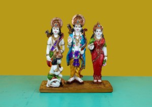 Ensemble de figurines de divinités hindoues en résine, design traditionnel fait main, sculpture religieuse de table, artisanat Nirmala du Rajasthan pour le bureau - Product Image 4