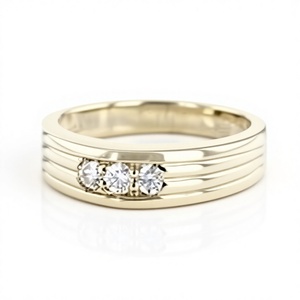 925 Sterling <b>Silver</b> <b>Mens</b> Round Brilliant Cut Moissanite <b>Ring</b> Classic Wedding Band Engagement <b>Ring</b> Gift for Him Party Jewelry - Product Image 5