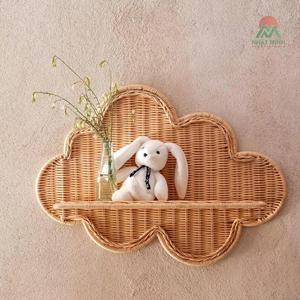 Étagère murale en rotin naturel tissé à la main pour la décoration de la chambre d'enfant et de la chambre de bébé, fabriquée à la main - Product Image 3