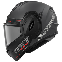 Casques de moto RV6 VANTAGE Flip-up ABS - Nouveaux gris métallisé mat/rouge
