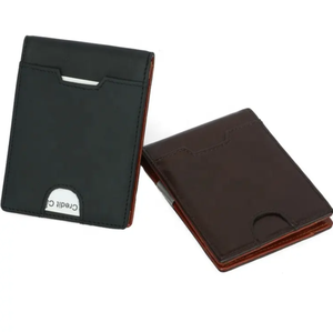 Cartera de Cuero Genuino para Hombre con Cierre Plegable y Forro de Poliéster, Diseño Delgado y Resistente para Bolsillo Frontal, Ranuras Exteriores para Tarjetas - Product Image 6