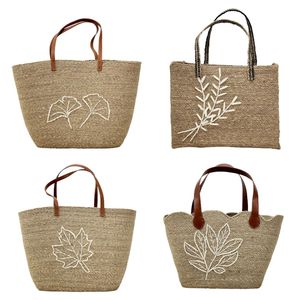 กระเป๋าโท้ทลำลองลายปักลายขนนกกระจอกเทศแบบไลน์อาร์ตจาก HERBARIUM Botanical พร้อมซิปปิดทำจากวัสดุธรรมชาติ บุด้วยผ้าฝ้าย ตกแต่งด้วยพู่ห้อย - Product Image 1