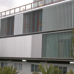 Revêtement de façade extérieure Volets à persiennes en aluminium argenté durables et élégants pour fenêtre - Product Image 4
