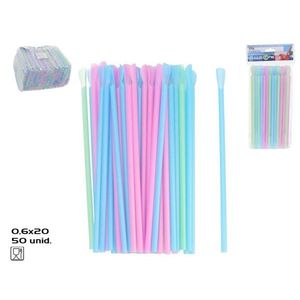 CANITA X 50 Pajitas Desechables PLA 3 Colores 20 Unidades 0.6cm Tamaño Cuchara - Product Image 1