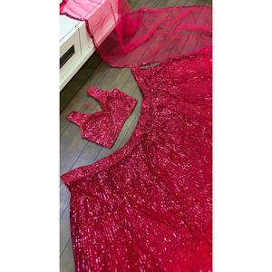 Ensemble élégant de lehenga choli pour femmes, vêtements de fête, avec travail de séquence - Product Image 4