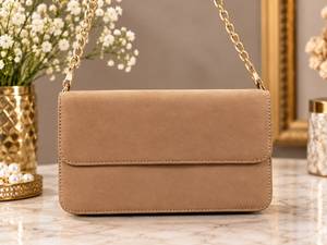 Sac à bandoulière de luxe en suède pour femme, sac à rabat tendance avec fermeture éclair, bandoulière chaîne dorée, sac à main décontracté - Product Image 5