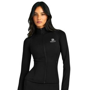 Women's Black Long Sleeve Jacket High Neck Fitted Activewear Gym Workout Sports <b>Top</b> Slim Fit Athletic Jacket Custom OEM Apparel - Product Image 1