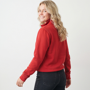 <b>Quarter</b> <b>Zip</b> Up <b>Sweatshirts</b> Men <b>Women</b> 100% Cotton Embroidery Stand Collar Winter Sweater 450gsm Fleece <b>Quarter</b> <b>Zip</b> Up Sweat Shirt - Product Image 5