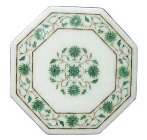 Plateau de table de restaurant rond en marbre italien incrusté, traditionnel, pour usage hôtelier, durable et écologique - Product Image 4