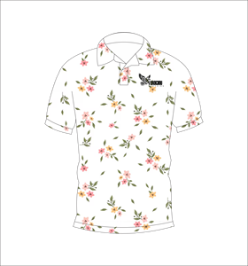 เสื้อโปโลพิมพ์ลายดอกไม้สำหรับผู้ชาย พิมพ์ลายทั่วตัว แขนสั้น สไตล์ลำลอง เหมาะสำหรับเล่นกอล์ฟ - Product Image 2