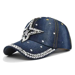 Casquettes de baseball structurées en coton à 6 panneaux personnalisées avec strass, casquettes d'extérieur, casquettes de camionneur avec patch brodé tissé - Product Image 5