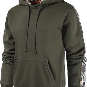 Sudadera con capucha de forro polar sólido para hombre, con cremallera, para invierno, ecológica, de secado rápido, poliéster/algodón, con estampado digital y bordado, 350g, al por mayor - Product Image 1