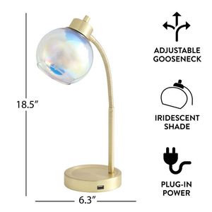 Lampada da Tavolo a Forma di Sfera Iridescente Dorata - Product Image 3