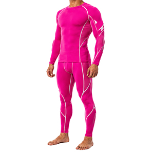 <b>Men</b> Gym Sports <b>Compression</b> Suit High Stretch Long Sleeve Top <b>Tights</b> Set Quick Dry Breathable Running Workout Training Wear - Product Image 1
