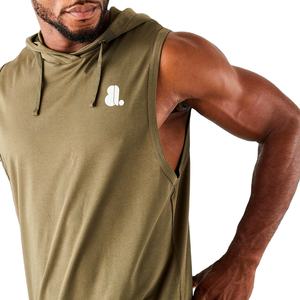 Camiseta sin Mangas para Hombre con Bordado y Tejido de Fibra de Bambú y Algodón para Entrenamiento - Product Image 1