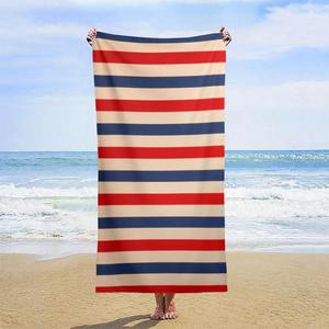 Floral Cotton Quick-Dry Eco-Friendly Luxury Rectangle Beach <b>Towel</b> <b>Red</b> Blue Beige Summer Adult Use - Product Image 3