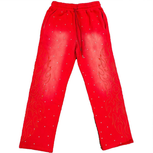Pantalon pour femme de qualité supérieure, sur mesure, 100% coton, avec strass, style devant plat, pour l'hiver et les activités de plein air, designs OEM - Product Image 2