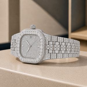 Luxury Antique Iced Moissanite <b>Chronograph</b> Watch 20mm Glass Sapphire Stainless Steel Strap 30mm ETA <b>Automatic</b> Analog Men's Hip - Product Image 4