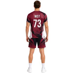 Uniforme de Voleibol Maroon Performance Team, Malla de Poliéster, Absorbe la Humedad, Secado Rápido, Uniformes Deportivos de Voleibol - Product Image 2
