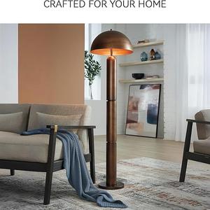 Lampe sur pied élégante en laiton avec abat-jour en forme de tambour pour la décoration du salon, de la chambre et du hall - Product Image 4