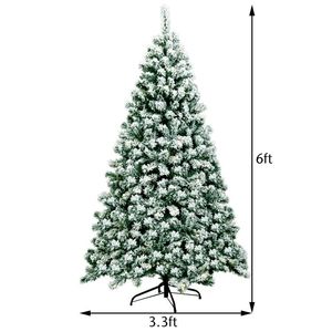 Albero di Natale Artificiale Premium Innevato da 1,8 Metri Pre-Illuminato con Funzione a Cerniera - Product Image 5