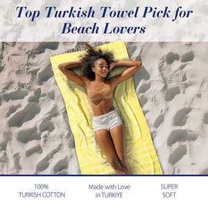 Turkish Beach <b>Towel</b> Sand Free Luxury Personalized Embroidery Custom <b>Bath</b> <b>Towels</b> <b>Sets</b> Bulk Sale Pestemal 100% Cotton Quick Dry - Product Image 5