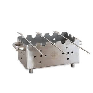 Parrilla Rectangular de Acero Inoxidable IndianArtVilla con 3 Brochetas para Cocinar, Uso Doméstico, Hotelero y en Restaurantes - Product Image 5