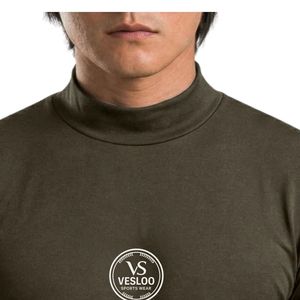 Camiseta de Compresión Slim Fit Color Oliva para Hombre, Elástica, Transpirable, para Gimnasio, Fitness, Entrenamiento, Ropa Deportiva de Alto Rendimiento, OEM, ODM, Venta al Por Mayor - Product Image 5